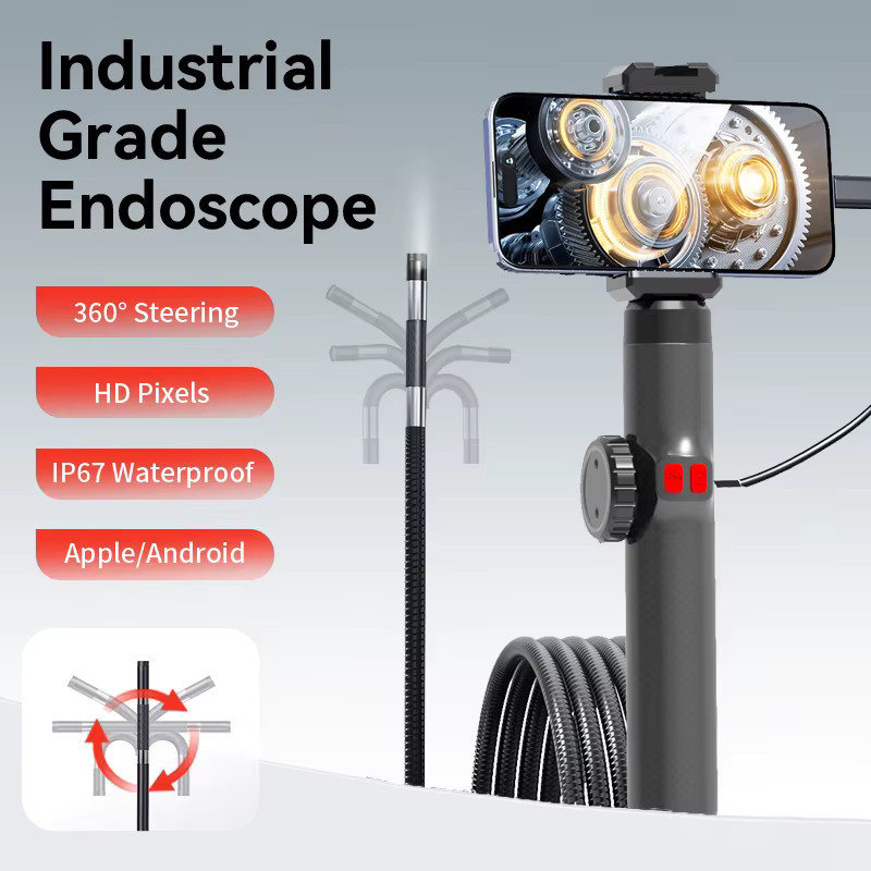 LAFOCH 360 Grad Gelenkendes Endoskop mit 1080P Kamera und Licht, 6 mm wasserdichte Sonde für Android und iOS, Schwarz - Bild 2
