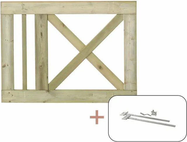 Tor Schloss aus druckimprägniertem Nadelholz in Braun, B: 100 cm, H: 75 cm - Bild 1