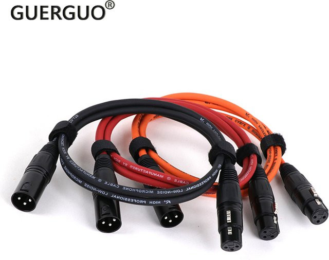 GuerGuo XLR-Patchkabel symmetrisches 3-poliges Mikrofonkabel in Schwarz und Mehrfarbig - Bild 1