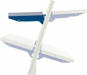 Rocholz Ablageboden SYSTEM FLEX mit hohen Trägerarmen Typ B, B/T: 100 x 30 cm, RAL9006/5010 - Bild 1