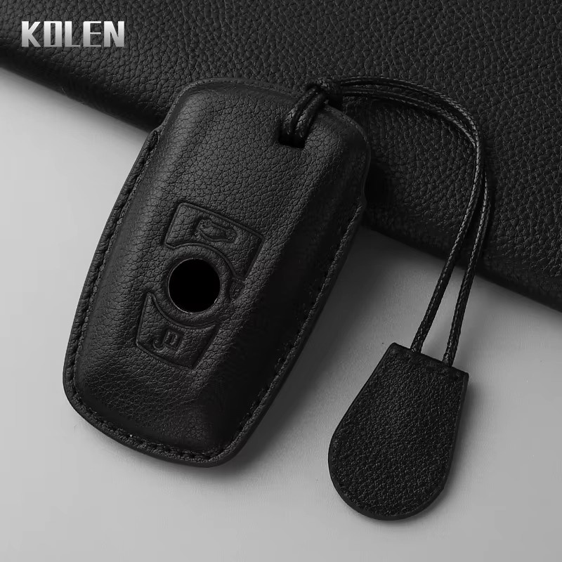 KOLEN Echtleder Schlüsselhülle für BMW 1 3 5 7 Serie sowie X1 X3 X4 X5 X6 Remote Key Case Cover - Bild 2