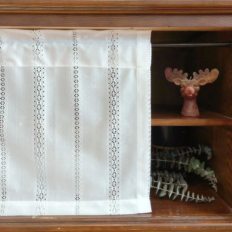 ZJBYZHOUSEHOLD Kurzer Vorhang aus Gaze in Weiß, moderne transparente Trennwand für Schrank oder Fenster - Bild 2