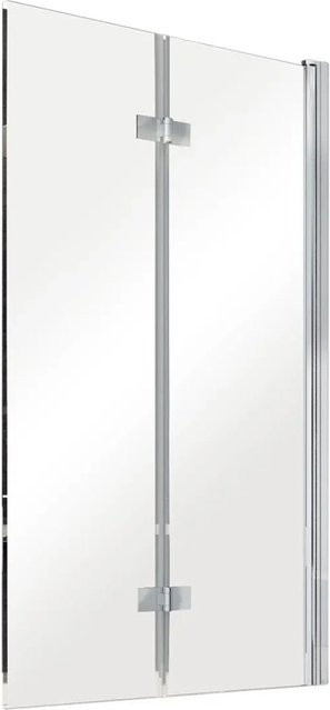 KOLMAN Badewannenaufsatz 2-teilig aus ESG Klarglas in Silber, B/H: 80 x 150 cm - Bild 1