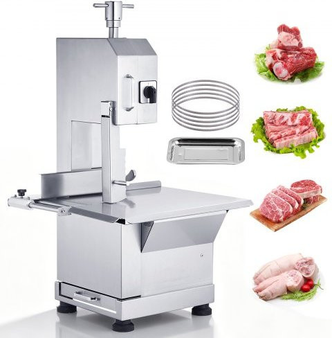 VEVOR Kommerzielle Fleischknochen Sägemaschine aus Edelstahl, 2200 W, Silber, Arbeitstisch: 470 x 530 mm - Bild 1