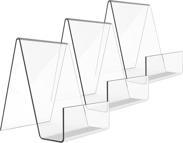 3er-Set Acryl-Display-Halter für Tablets und Bücher, transparenter Staffelei-Ständer für Schreibtisch und Zeitschriften - Bild 1