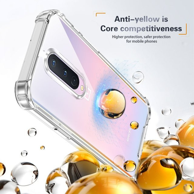 OnePlus 8 Silikon Bumper Handyhülle mit Airbag-Schutz und transparenter Rückseite für Modelle IN2013, IN2017, IN2010 und IN2019 - Bild 1