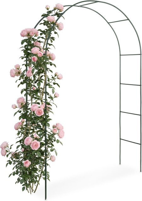 tectake Rosenbogen aus Stahl in Grün, B/T/H: 140 x 40 x 240 cm - Bild 1