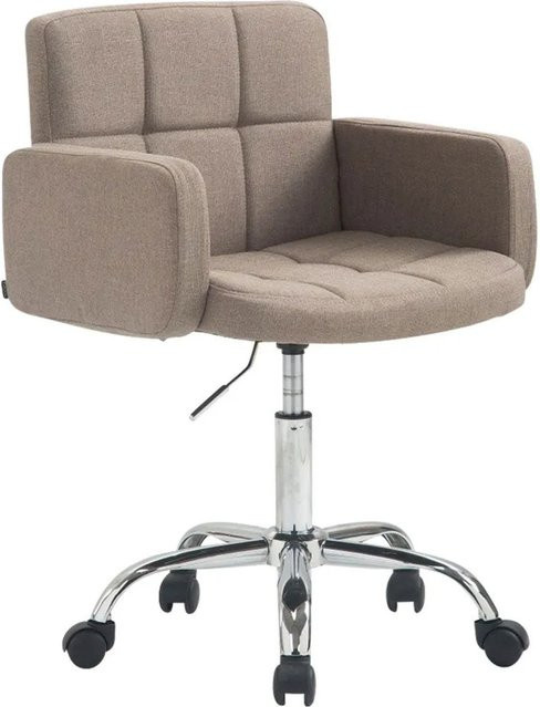DELUKE Arbeitshocker ZÜRICH Drehhocker mit Rollen in Taupe, B/T/H: 60 x 52 x 75 cm - Bild 1