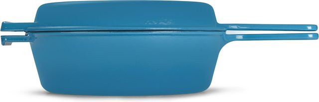 ECHTWERK Bräter aus emailliertem Gusseisen, Hellblau, B/T: 26,5 x 42 cm - Bild 1