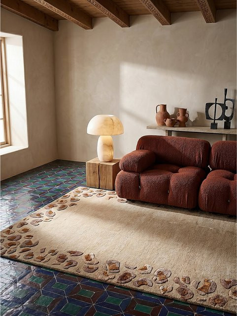 Kadima Design Teppich SABLE aus Wollmischung mit Leoparden-Bordüre in Natur/Beige, B: 140 cm, T: 200 cm - Bild 1