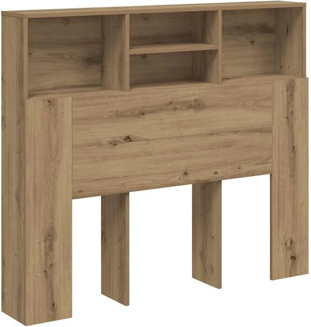 vidaXL Bett-Kopfteil mit integrierten Ablagen in Artisan-Eiche, Braun, B: 120 cm, T: 19 cm, H: 103,5 cm - Bild 1