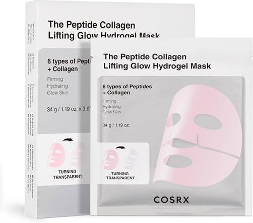 COSRX Peptide Collagen Lifting Glow Hydrogel Maske, 3x 34g, Unisex - Bild 1