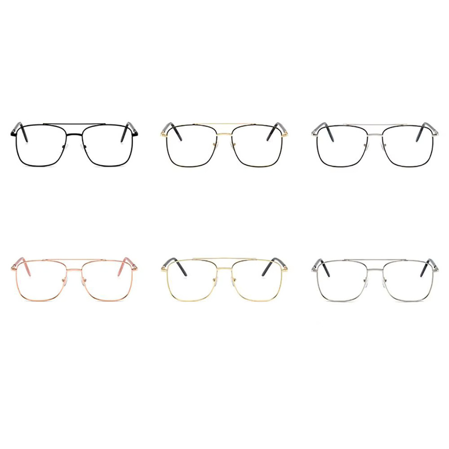 Korrektionsbrille für Männer, Vollrand, Square, Metall, transparent - Bild 1