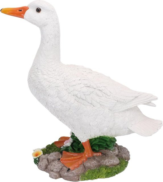 Artleeh Gans-Statue aus Harz als Tier-Skulptur für die Dekoration von Garten, Rasen und Hof im Innen- und Außenbereich - Bild 1
