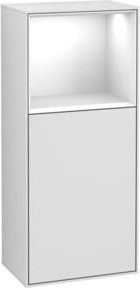 V&B Seitenschrank Finion in Weiß mit LED-Beleuchtung und Glasfachboden, B: 41,8 cm, H: 93,6 cm - Bild 1