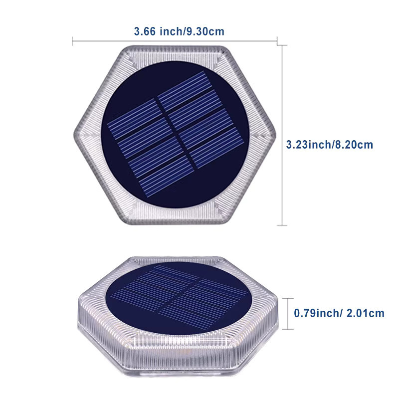 Yilaie Solar-Terrassenleuchten 4er-Pack LED-Stufenleuchten IP68 wasserdicht für Garten, Terrasse und Treppen in Warmweiß - Bild 7