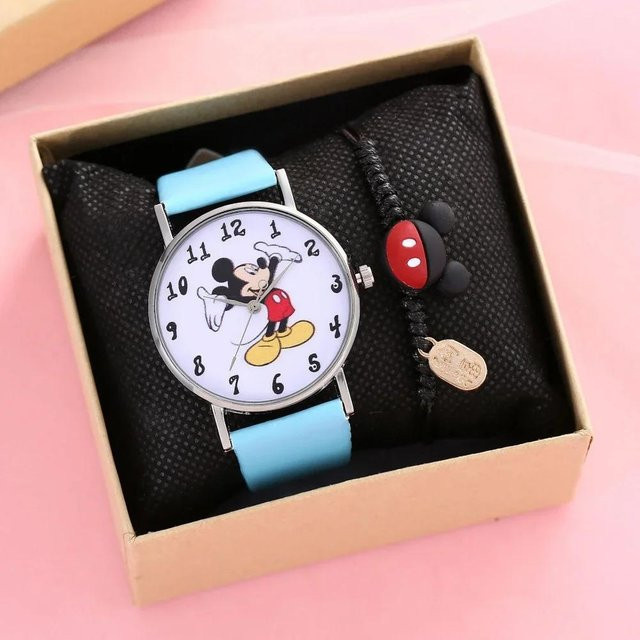 Disney Armbanduhren Set, Mickey Maus, himmelblau, Kunststoff, Damen Kinder - Bild 1
