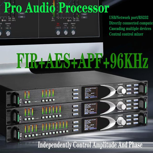 PaulKitson Digitaler Audio-Prozessor Lautsprechermanagementsystem mit FIR AES-Ausgang, 96K 32Bit DSP, Schwarz - Bild 1