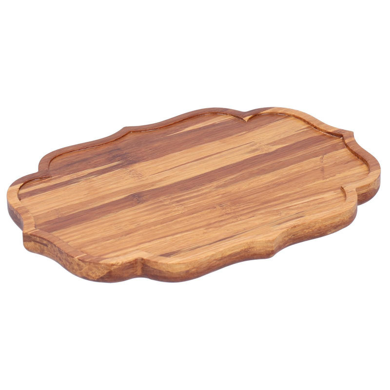CosyHome Bambus Theebrett Serveierschale im japanischen Stil mit Schutzpolstern, Braun, B/T/H: 19,8 x 13,7 x 1,8 cm - Bild 3