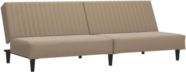 vidaXL Schlafsofa 2-Sitzer Click-Clack in Cappuccino-Braun aus Kunstleder mit Massivholzrahmen - Bild 1
