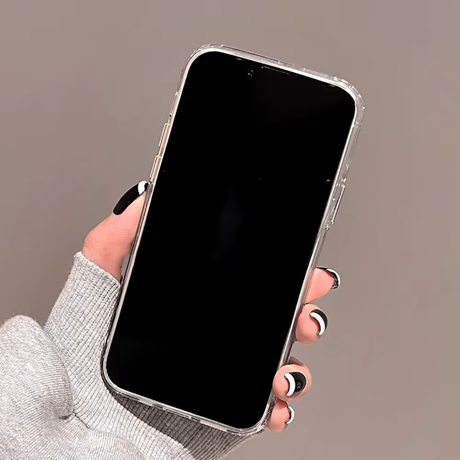 Stoßfeste iPhone Handyhülle mit integriertem Make-up-Spiegel und galvanisiertem Design in Transparent - Bild 4