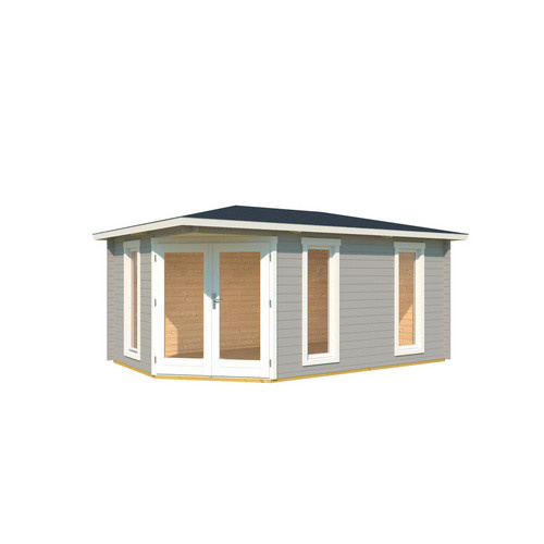 LASITA MAJA Blockbohlenhaus Edinburgh Gartenhaus in Lichtgrau, B/H/T: 490,3 x 246,24 x 322,3 cm - Bild 2
