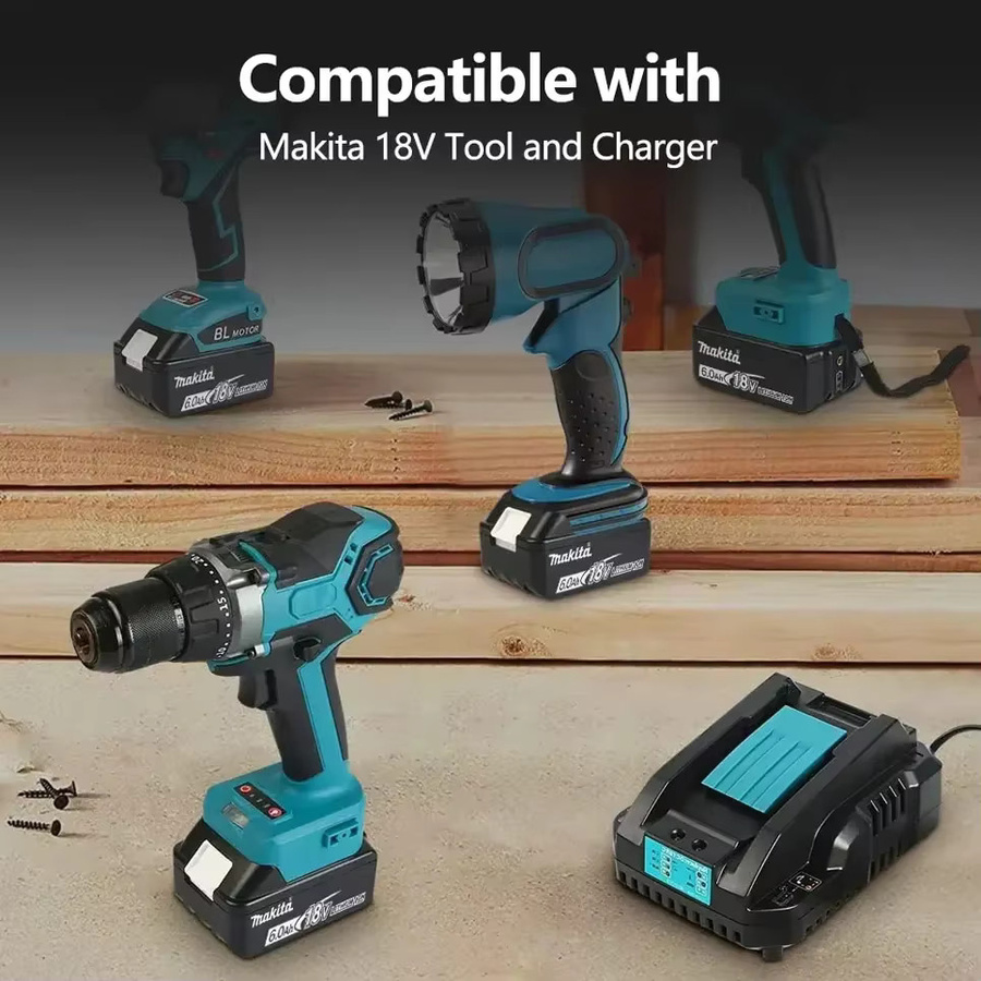 Makita 18V Akku in Schwarz für BL1830B BL1850B BL1850 BL1840 BL1860 BL1815 mit 6Ah - Bild 3