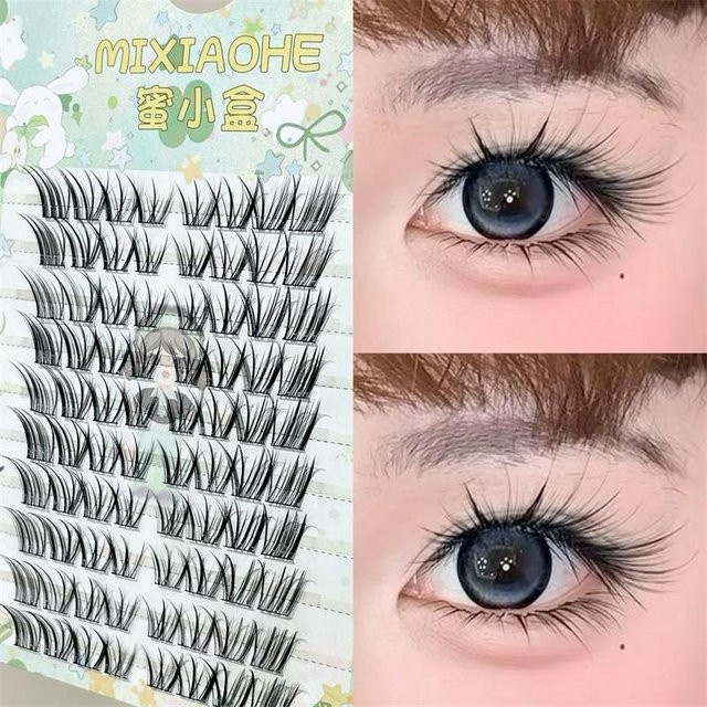 Mixiaohe Einzelwimpern, Natürlich, 80 Cluster - Bild 1