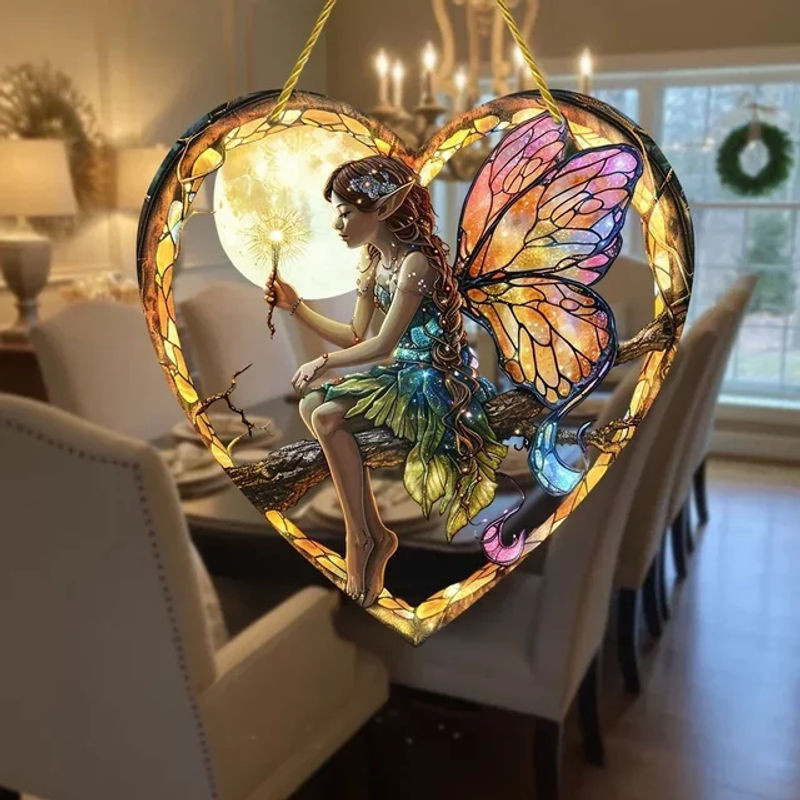 Magische Fee Suncatcher Herz aus Acryl in Mehrfarbig für Haus und Garten - Bild 1