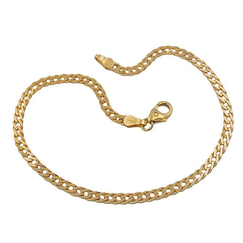 SIGO Armband Doppelpanzer, 14Kt Gold, 19cm, Unisex - Bild 1