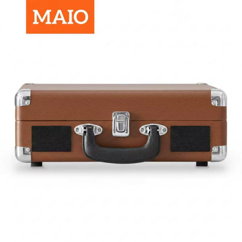 Maio C200 Vintage-Grammophon in Braun, Riemengetriebener High-Fidelity-Schallplattenspieler mit eingebautem Lautsprecher und 3 Geschwindigkeiten - Bild 6