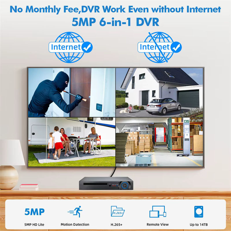 KERUI 4CH DVR Digital Video Recorder Home Security Camera System in Schwarz mit H.265 Kompression und App-Unterstützung via XMEYE und ICsee - Bild 2