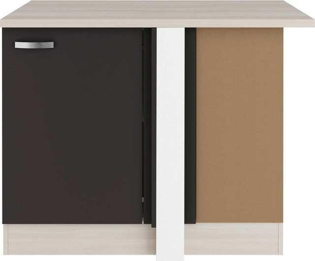 OPTIFIT Faro220 Küchen-Eck-Unterschrank in Anthrazit mit modernem Design aus melaminbeschichteter Qualitätsspanplatte, Breite: 110 cm - Bild 1