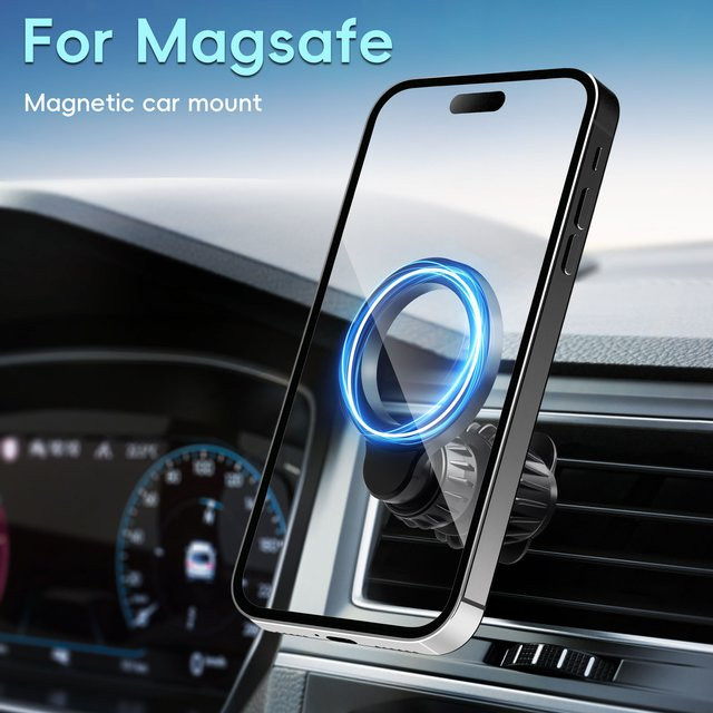 Magnetische MagSafe Autotelefonhalterung für die Lüftung in Schwarz, kompatibel mit iPhone 17, 16 und 15 Pro Max - Bild 1