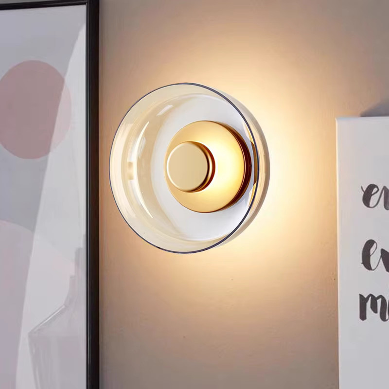CETANT Vintage LED-Wandleuchte aus Glas und Metall in Transparent mit warmweißem Licht und rundem Scheibendesign - Bild 2