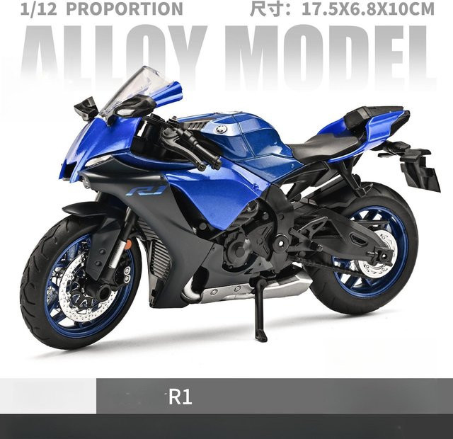 Huayi R1 Motorradmodell, 1:12, Legierung, mit Sound, ab 7 Jahren - Bild 1