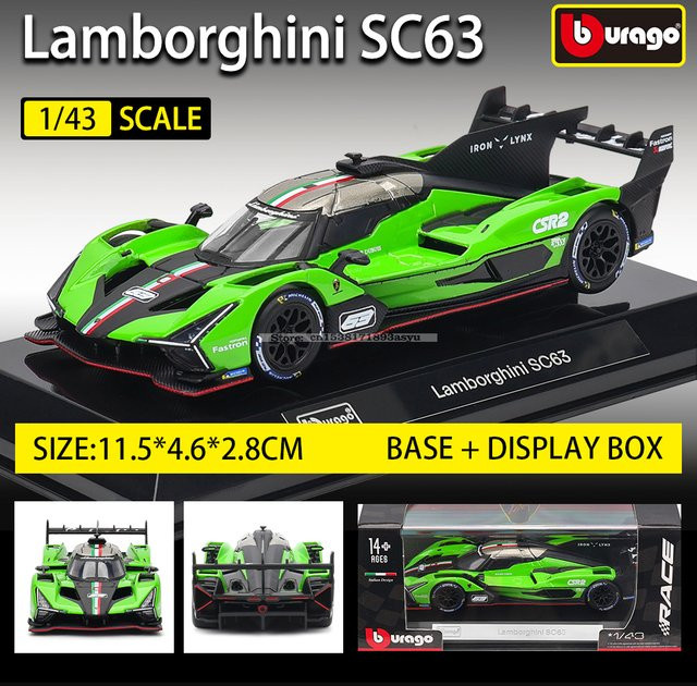 Bburago Lamborghini SC63 LMDh, Rennmodell, 1:43, ab 14 Jahren - Bild 1