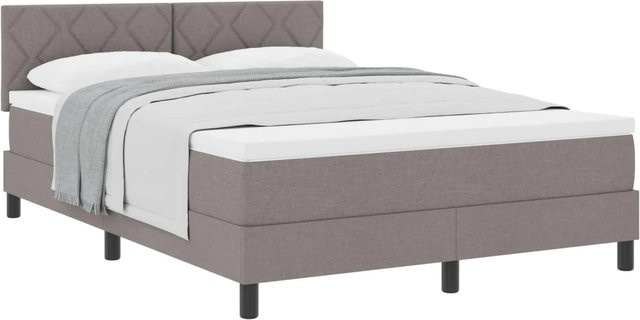 vidaXL Boxspringbett mit Matratze Hybrid-Design in Taupe, B/T: 160 x 200 cm - Bild 1