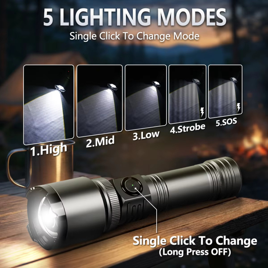 KDULIT LED-Campinglaterne aus Metall mit wiederaufladbarem Akku für Outdoor und Garten - Bild 2