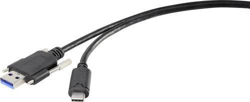 Renkforce USB-Kabel USB 3.2 Gen1 mit USB-A und USB-C Stecker, Schwarz, 1,00 m - Bild 1