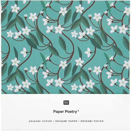 Rico Design Paper Poetry Origami Bastelpapier Bienen Blumen und Früchte Multicolor 50 Blatt B/B: 15 x 15 cm