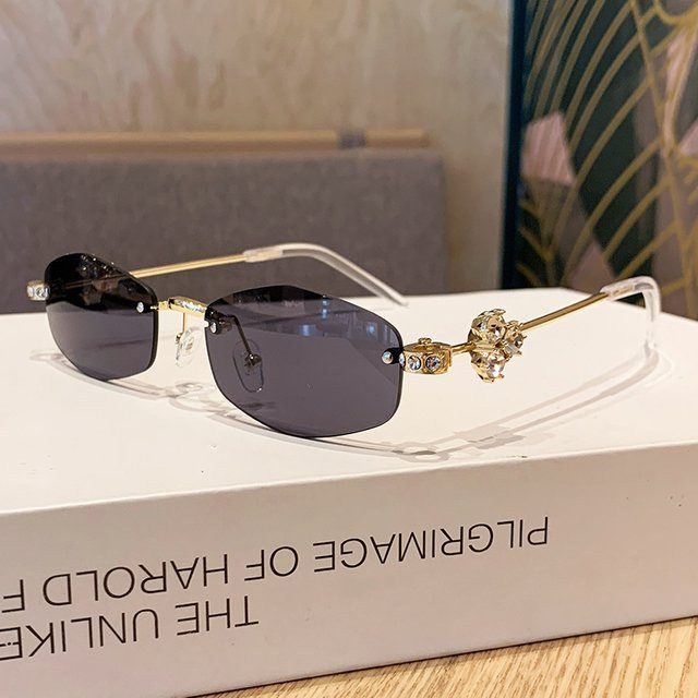 Salutami Sonnenbrille, randlos, quadratisch, Metall, grau, Damen - Bild 1