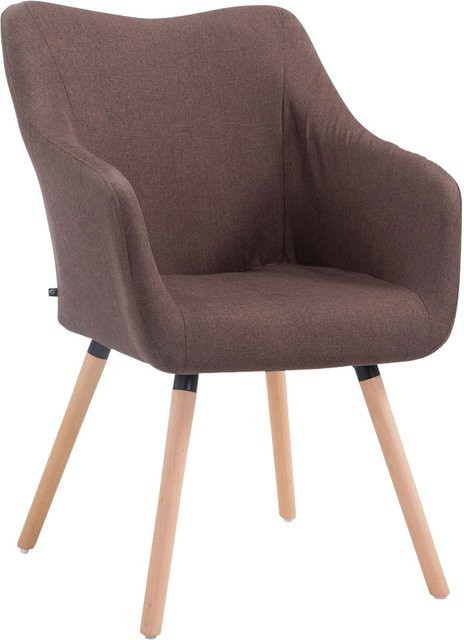 TPFLiving Besucherstuhl Coyo Two mit Stoffbezug und Buchenholzgestell in Braun, B/T/H: 62,5 x 47,5 x 90 cm - Bild 1