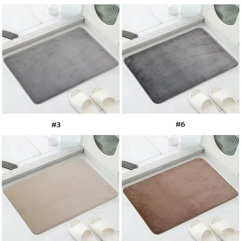 VIKAMA wasserabsorbierende Badezimmer-Bodenmatte mit Flanellpolsterung, B/B: 60 x 40 cm - Bild 3