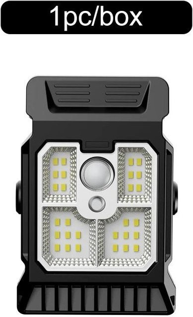 4er-Pack YJMP Super Lighting Solar-Klemme mit Bewegungsmelder, Wasserdichte LED Campinglampe mit 3 Beleuchtungsmodi in Schwarz - Bild 1