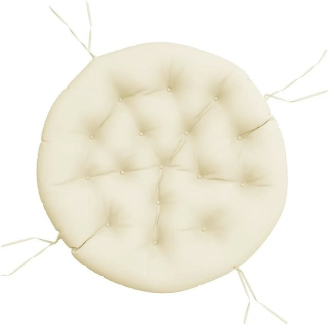 vidaXL Kissen Rund Creme in Beige aus Oxford-Gewebe, Durchmesser: 100 cm, Höhe: 11 cm - Bild 1