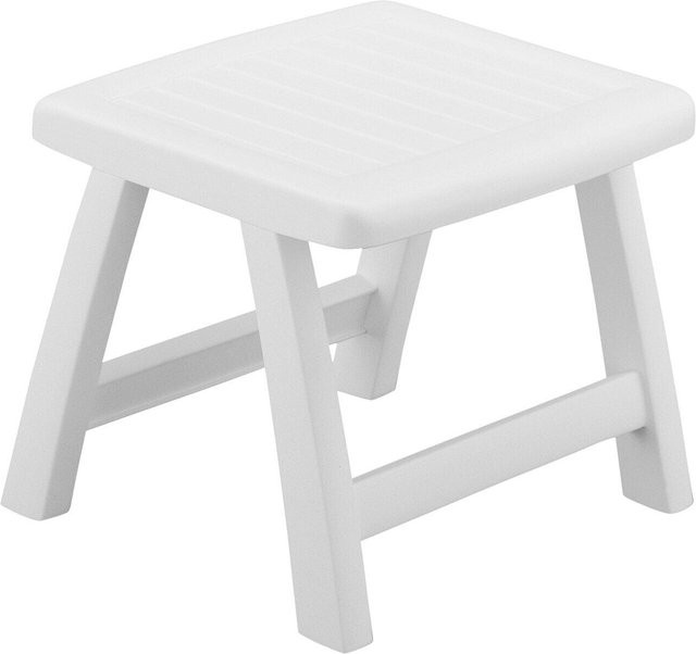 Kettler Roma Hocker aus Kunststoff in Weiß, B/T/H: 46 x 48 x 38 cm - Bild 1