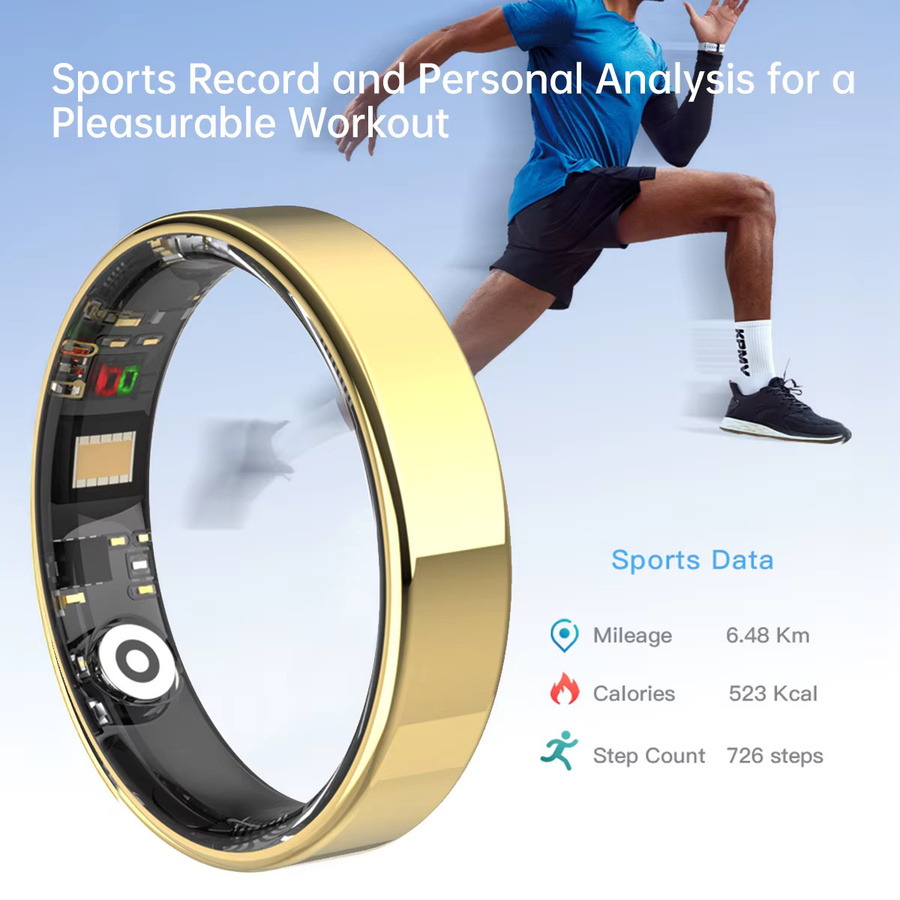 SIMSONLAB Smart Ring in Schwarz mit Herzfrequenz- und Blutsauerstoff-Monitor, 5ATM wasserdicht und mit Gestensteuerung für Sport und Gesundheit - Bild 5