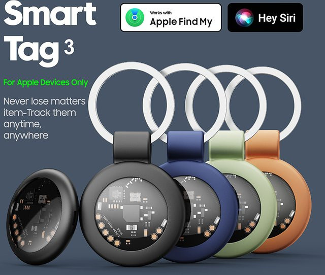 Intelligenter Tracker-Tag für Apple Find My Anti-Verlust-Ortungsgerät mit Tonalarm, GPS-kompatibel für iOS iPhone und iPad, Schwarz - Bild 1