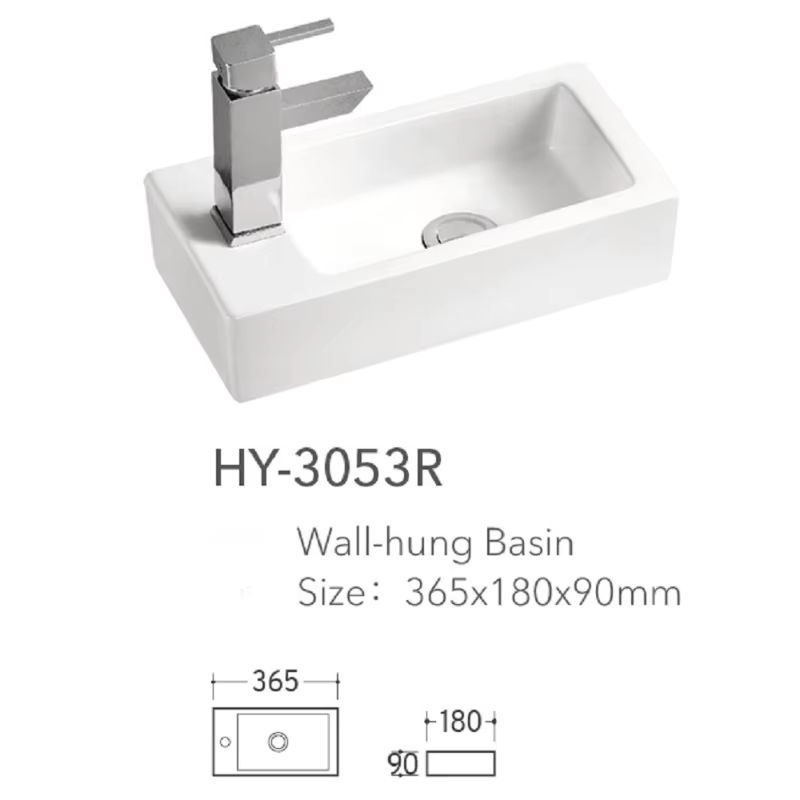 YISENLUO Mini Wandwaschbecken aus Keramik in Weiß, glänzend - Bild 4